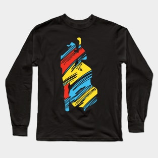 Colorful Fancy Bass Player Long Sleeve T-Shirt